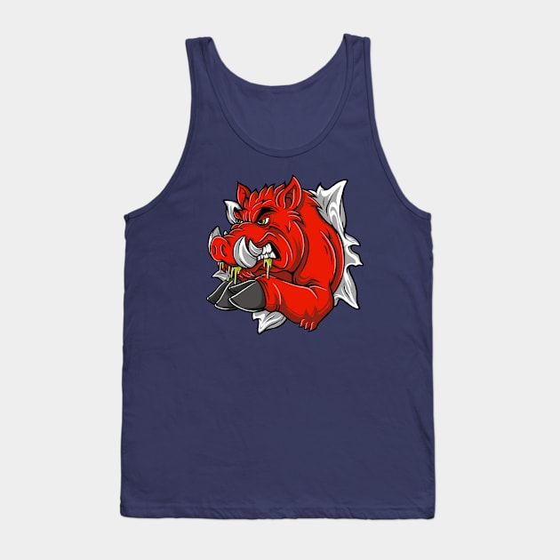 Red pig Tank Top by DMD Art Studio